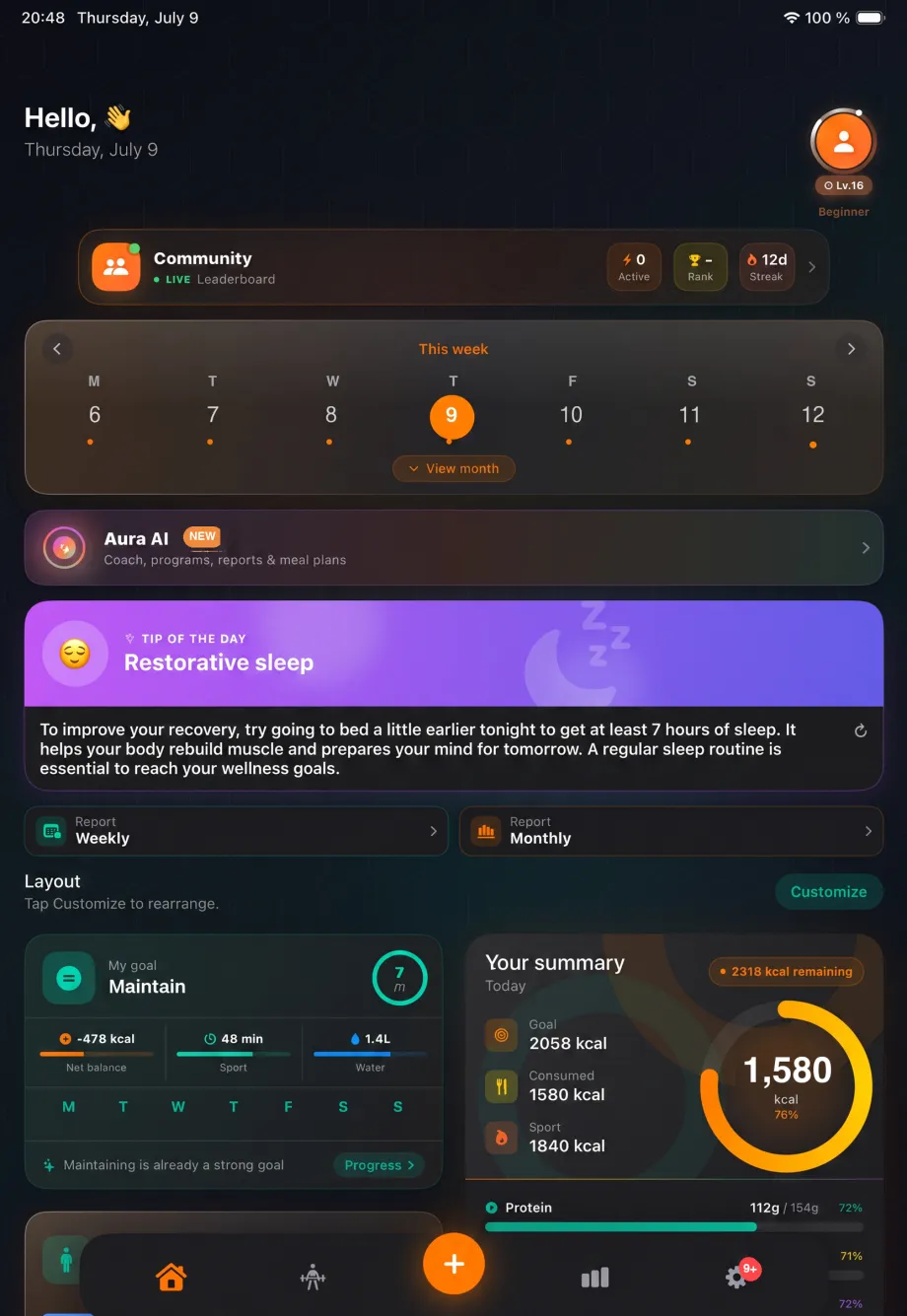 Aura on iPad